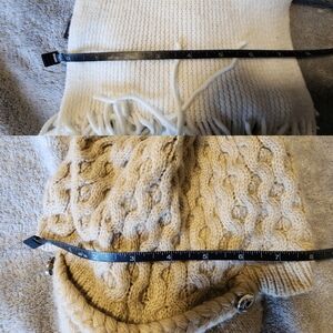 Cozy Knit Scarves in Cream and Tan Hat Set